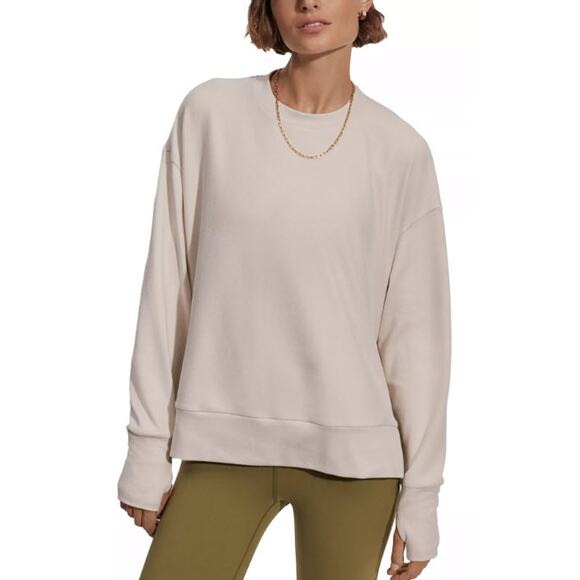 Varley Tops - Varley Horton Side Zip Sweatshirt Light Tan Size Medium